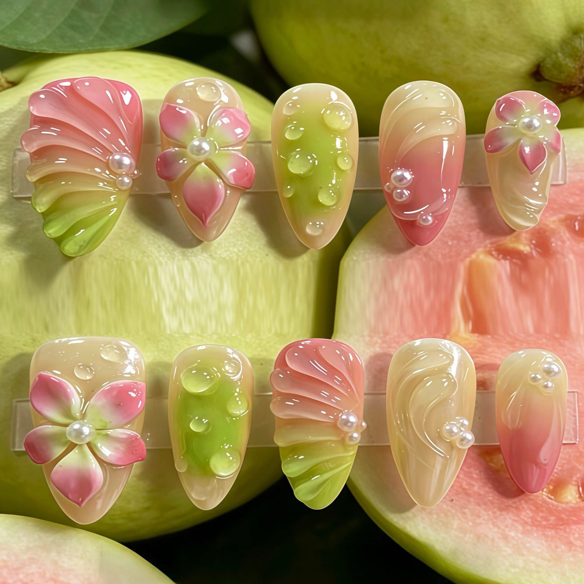Floral Decorative Press-On Nail Art — product view 1