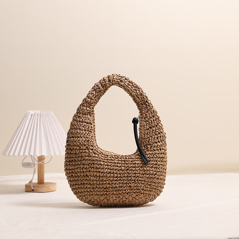Handmade Basket Bag in Modern Hobo Style LoungeYard — product view 2