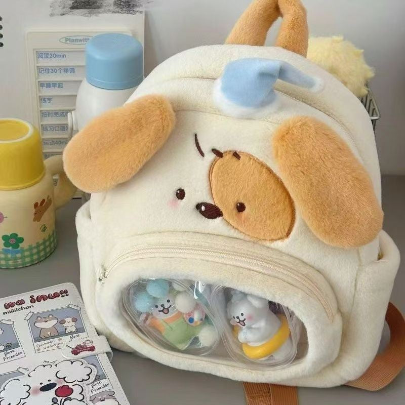 Plush Dog Backpack with Transparent Viewing Window LoungeYard — product view 4