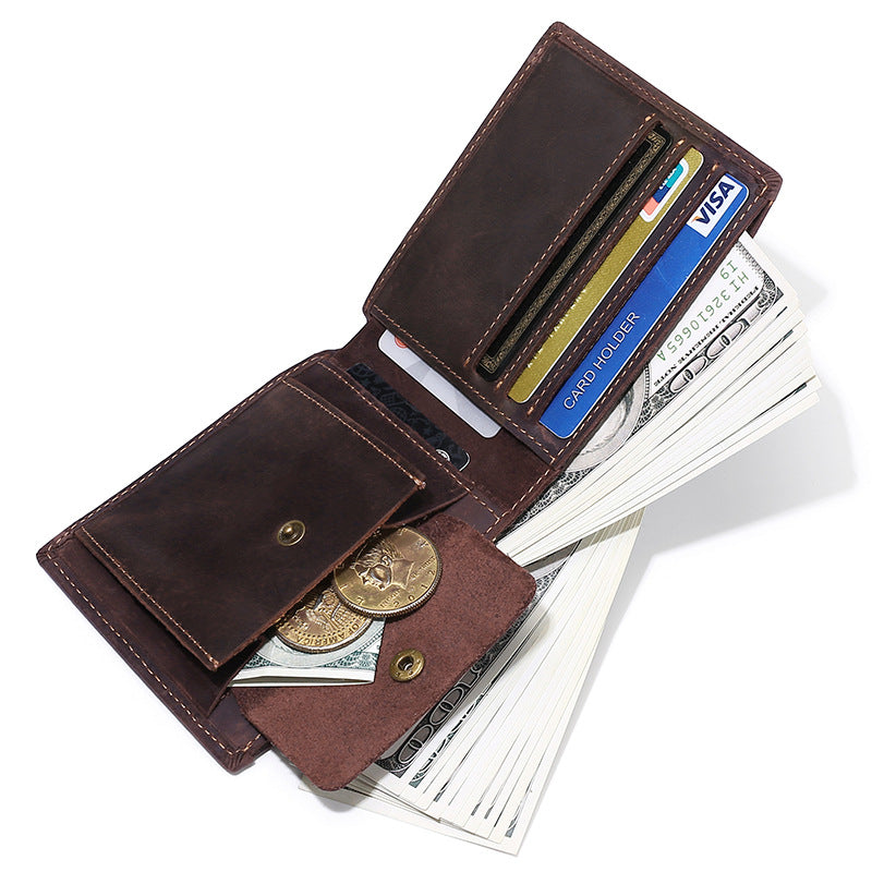 Premium Leather Bi-Fold Coin Wallet — product view 1