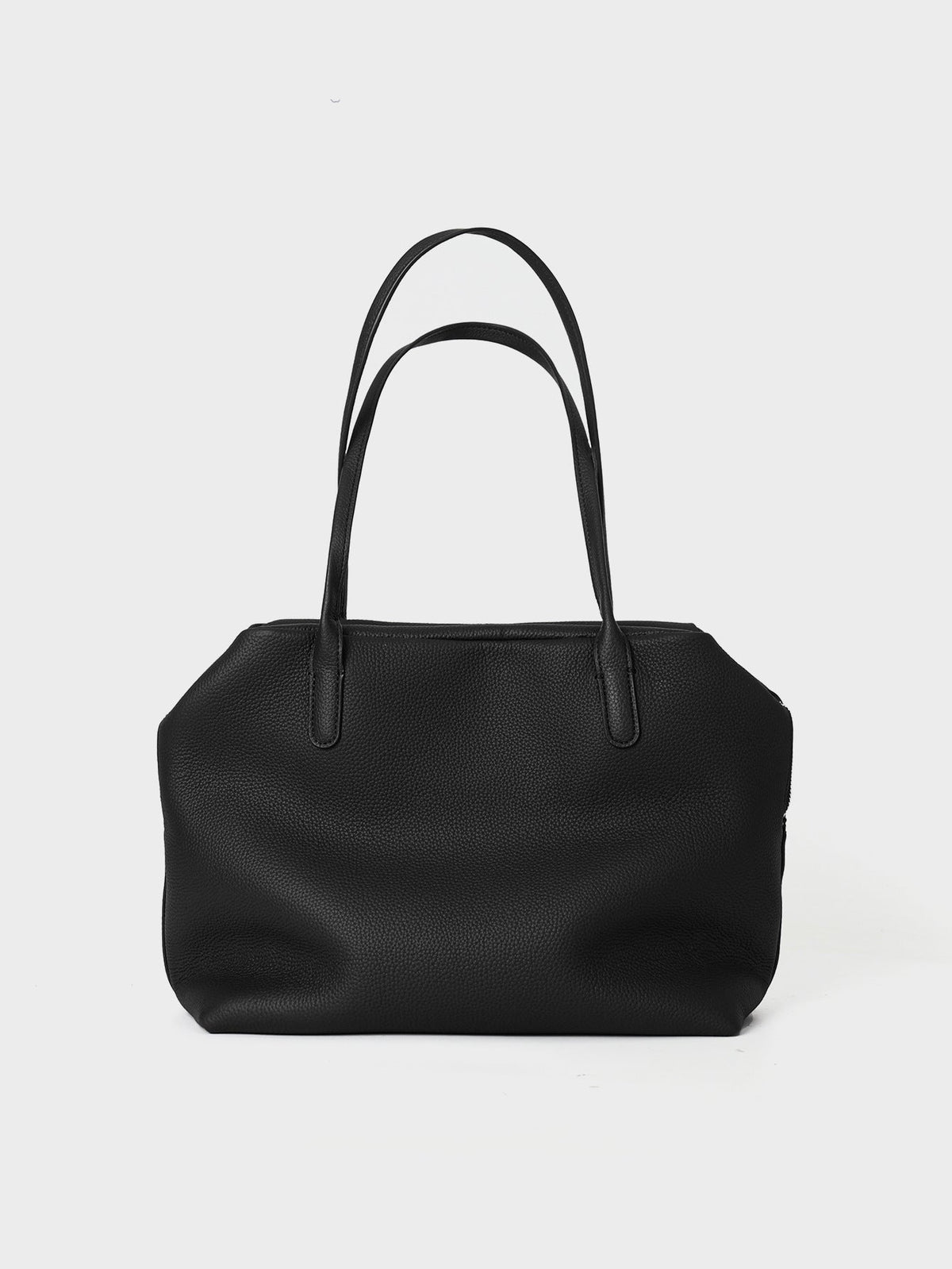 Pebbled Leather City Tote with Extended Shoulder Handles — product view 6