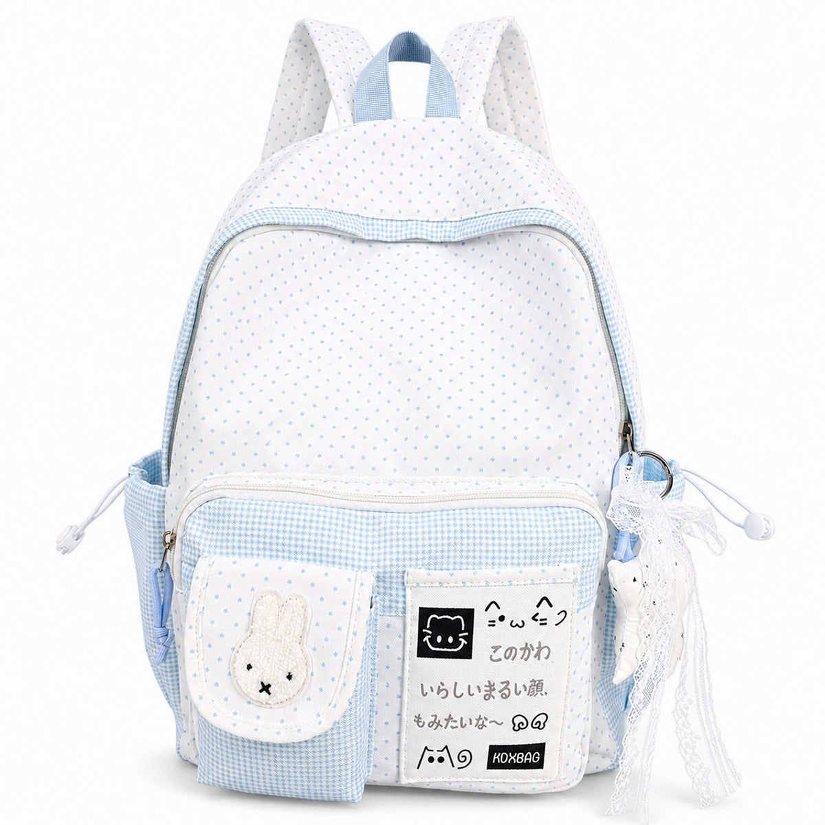 Playful Polka Dot Patterned Backpack LoungeYard — product view 6