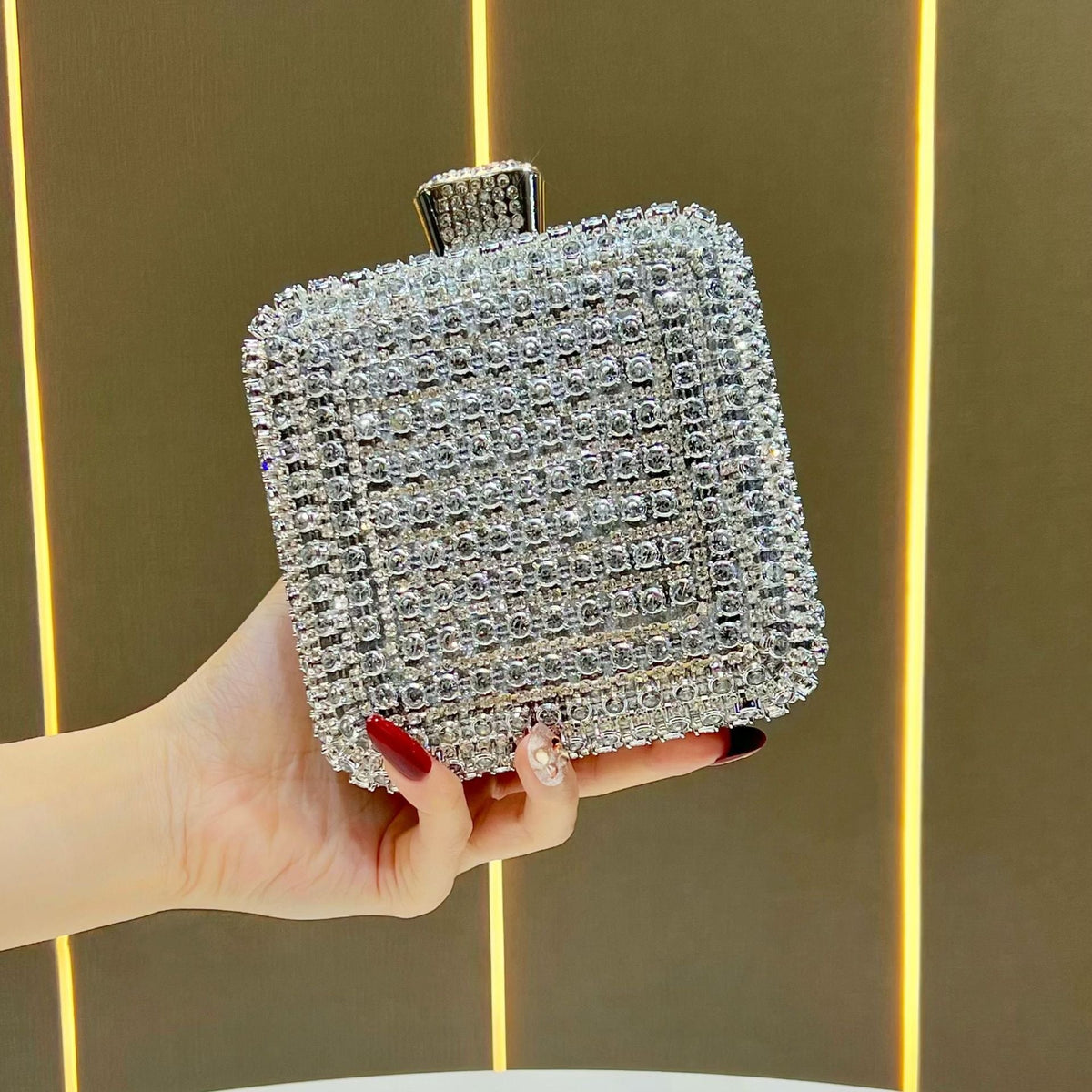 Glamorous Rhinestone-Embellished Clutch — product view 7
