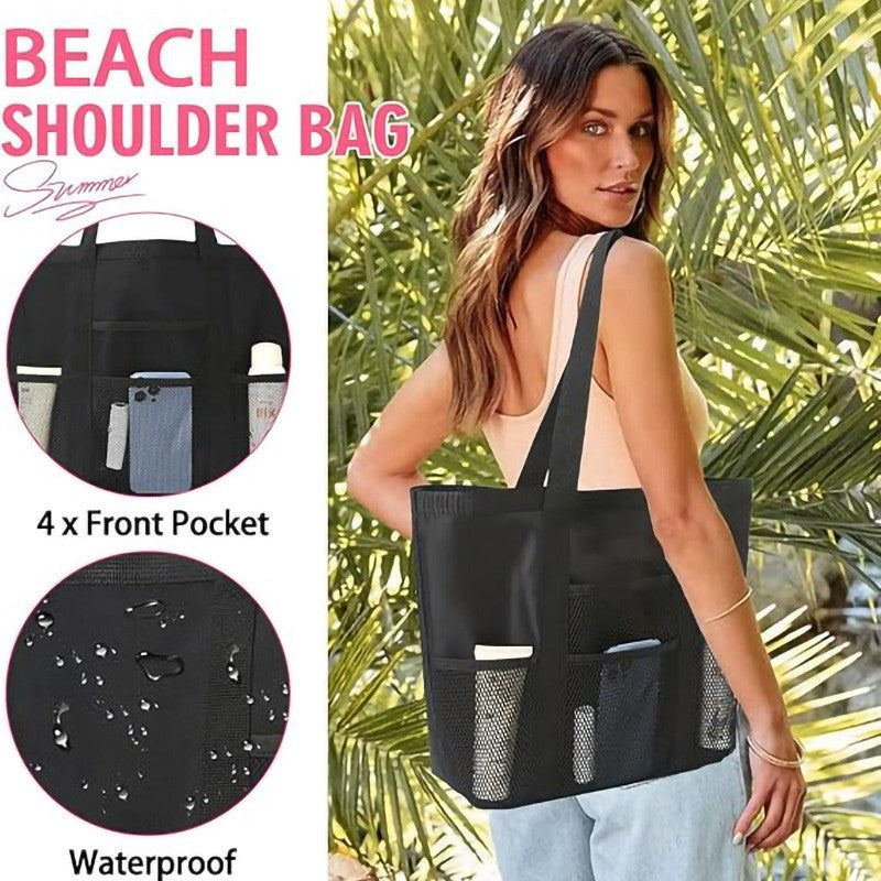 Padded shopping bag with side mesh pockets LoungeYard — product view 2