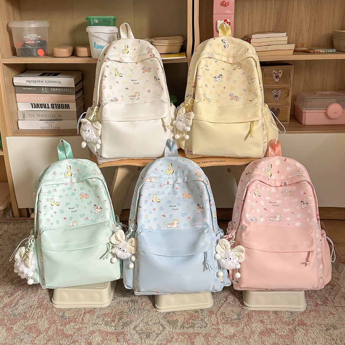 Cute Character Print Backpack LoungeYard 1791205506 — product view 4