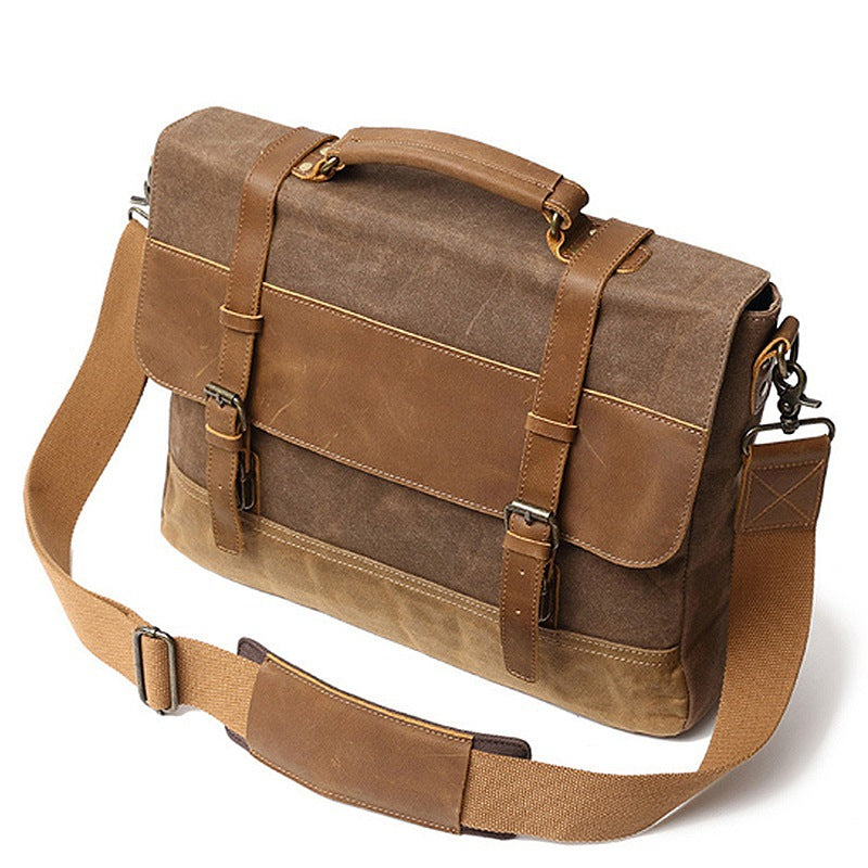 Robust briefcase with vintage design LoungeYard — product view 5