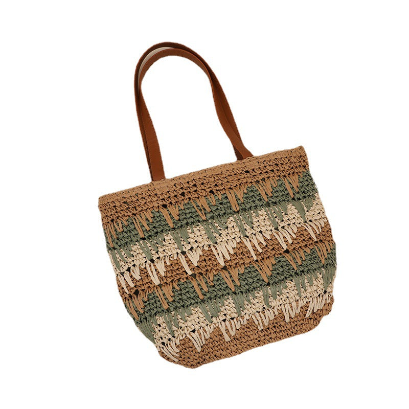 Braided tote bag with unique pattern mix LoungeYard — product view 5