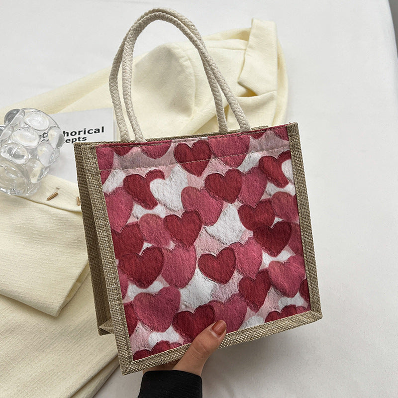 Heart-Patterned Casual Tote Bag — product view 6