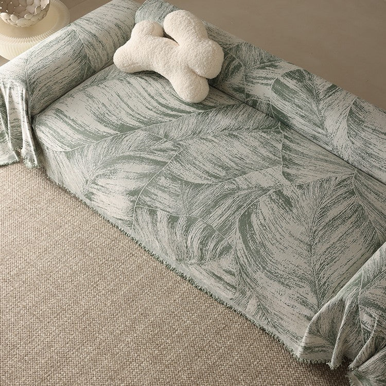 Artistic Leaf Pattern Throw Blanket — product view 6