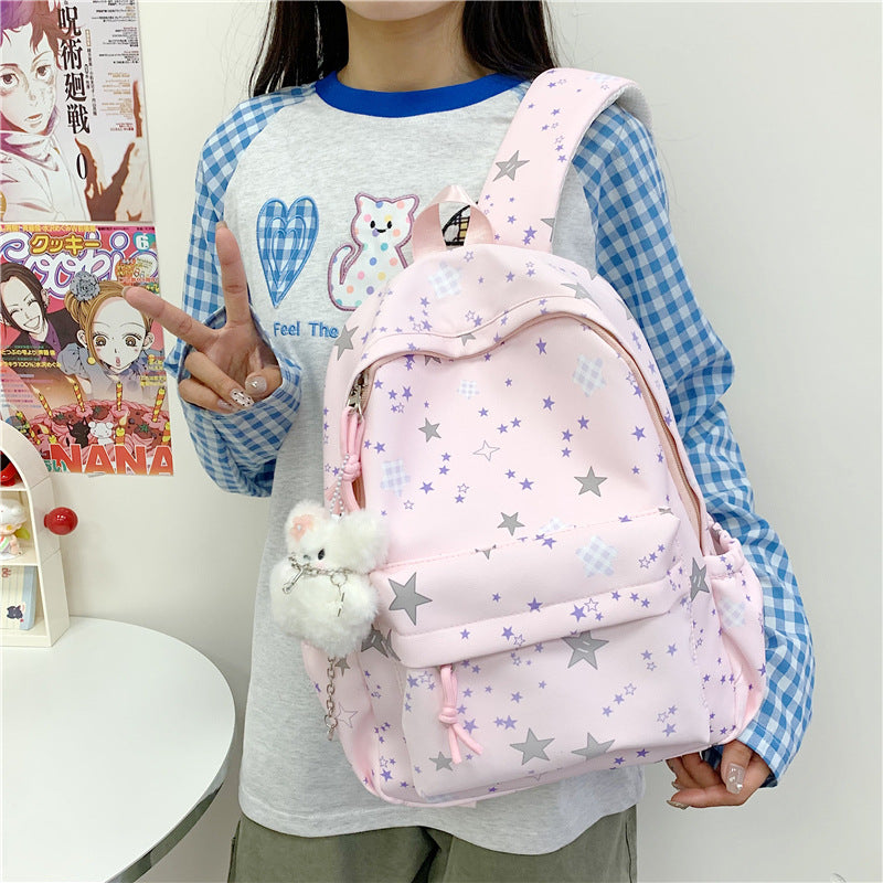 Girls' Star Patterned Backpack LoungeYard — product view 3