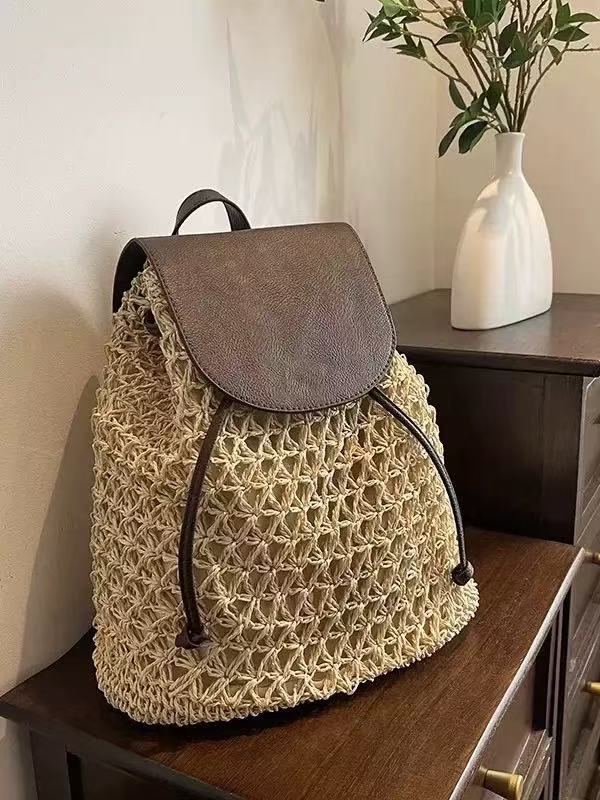 Handcrafted backpack bag made of natural material LoungeYard — product view 7