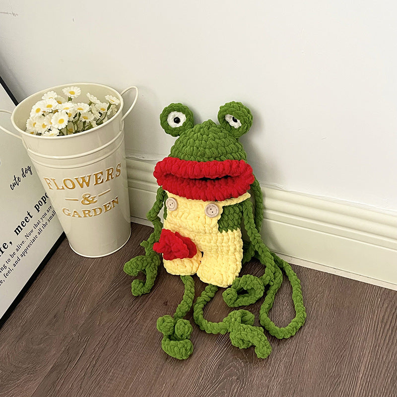 Playful Frog-Themed Crochet Backpack — product view 1
