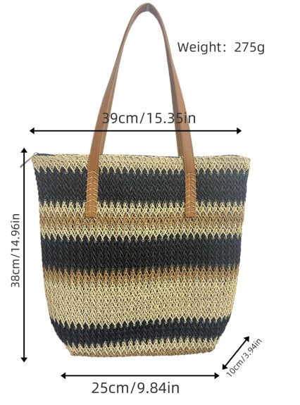 Shopping and beach bag with elegant stripe pattern LoungeYard — product view 5