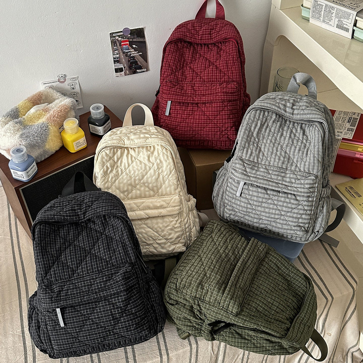 Quilted Multi-Compartment Backpack LoungeYard — product view 4