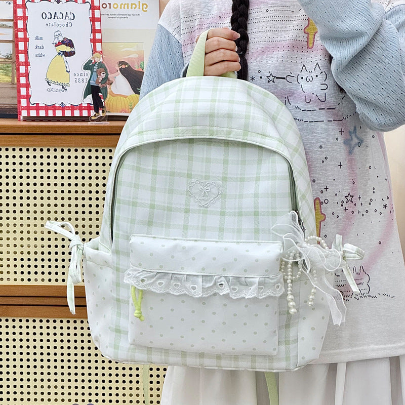 Decorative Plaid Backpack LoungeYard — product view 2