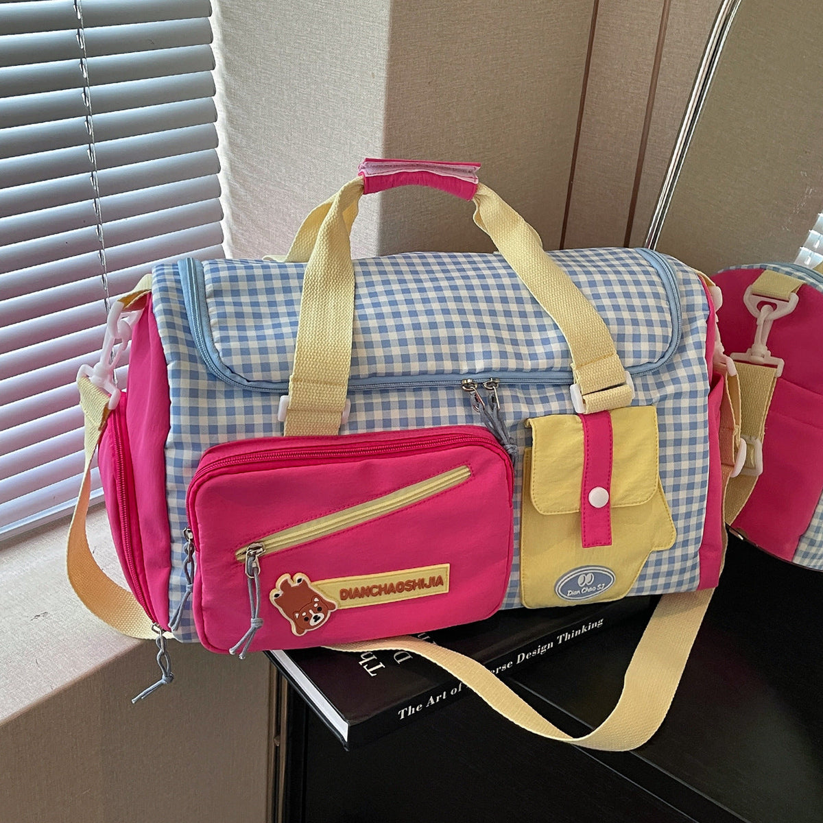 Stylish Gingham Duffle Bag — product view 1