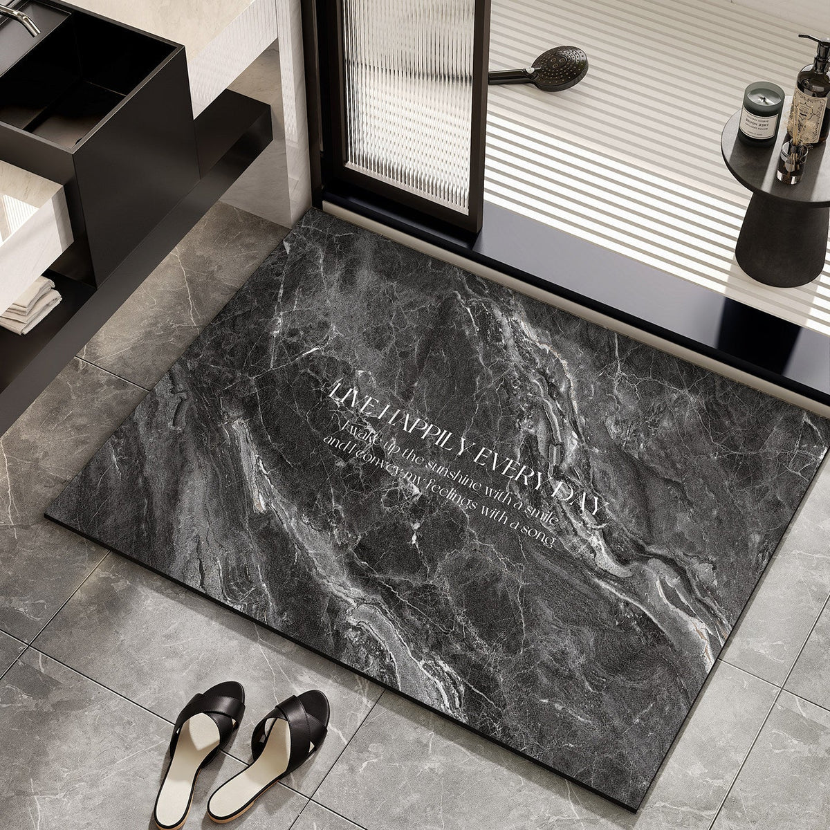 Inspirational Marble Bath Mat LoungeYard — product view 3