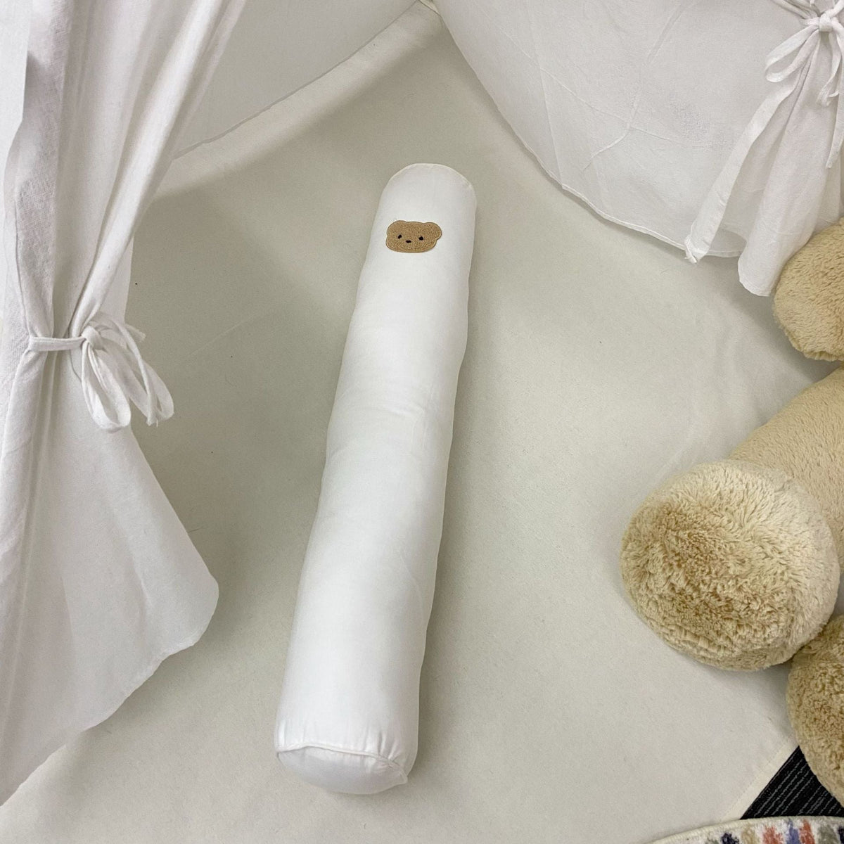 Long Gingham Crib Bolster Pillow for Nursery Support — product view 3