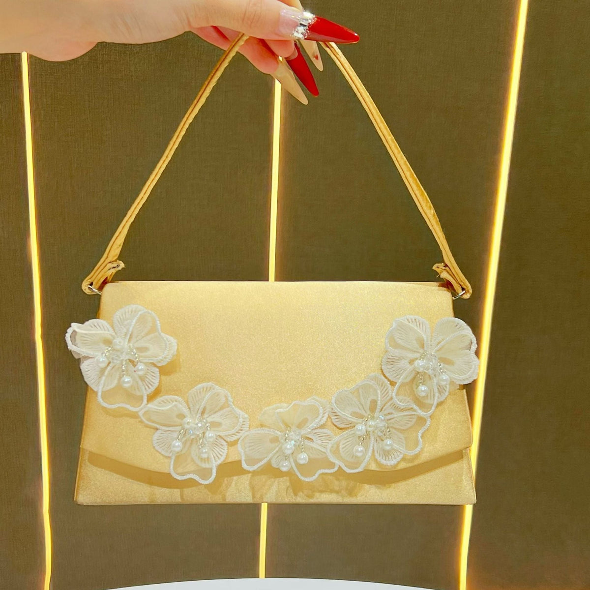 Floral-Accented Evening Handbag — product view 6