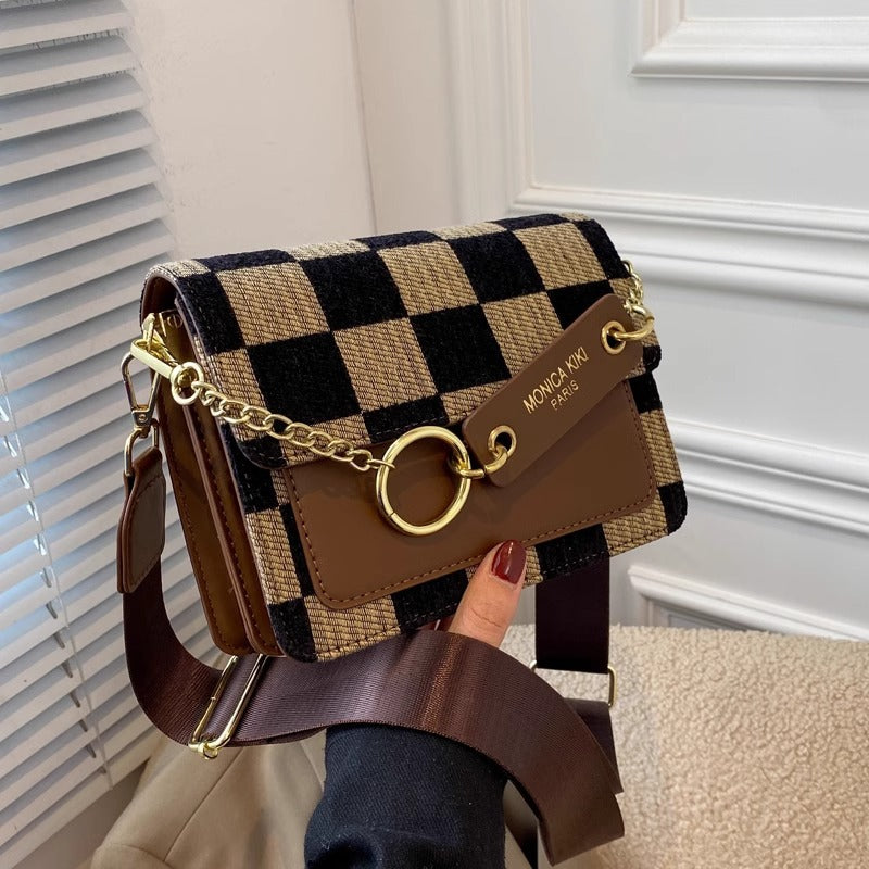 Stylish Checkered Crossbody Bag LoungeYard — product view 1