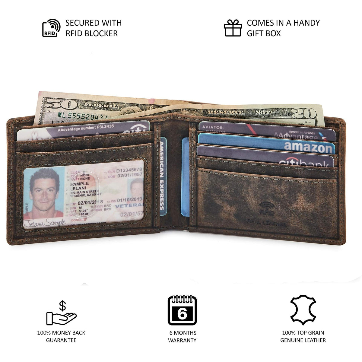 Premium Leather Wallet LoungeYard — product view 3