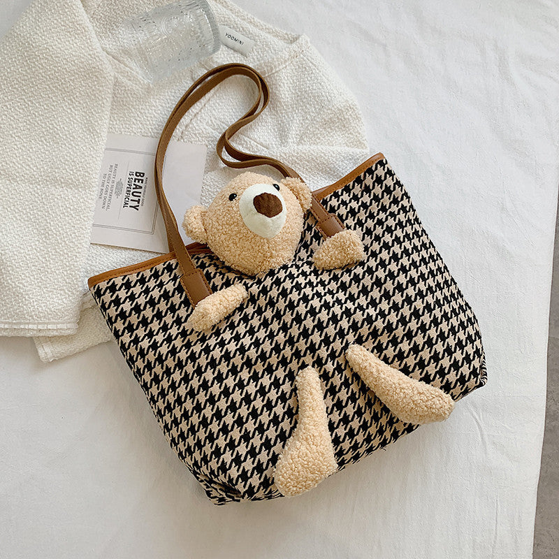 Fun Plush Bear Handle Tote Bag — product view 1