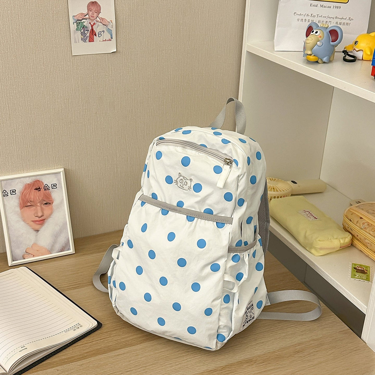 Polka Dot Patterned Backpack — product view 3