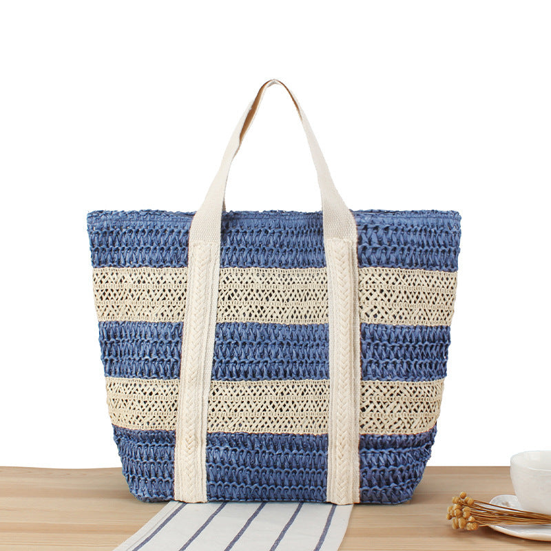 Braided beach bag with sturdy carrying handles LoungeYard — product view 6
