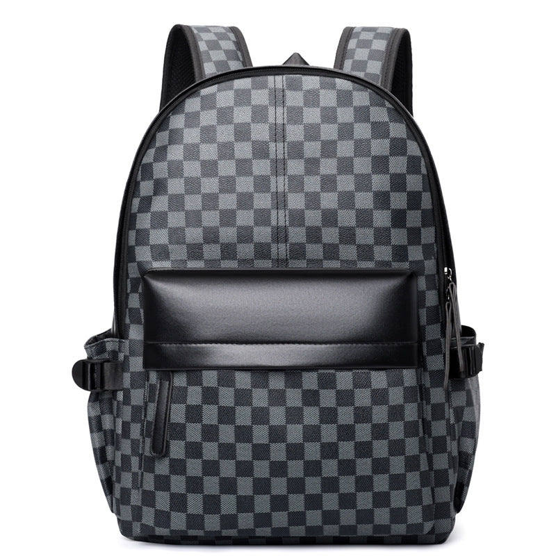 Stylish Checkerboard Pattern Backpack — product view 2