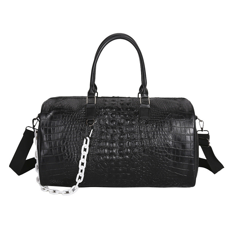 Crocodile Textured Luxurious Travel Duffle Bag LoungeYard — product view 4