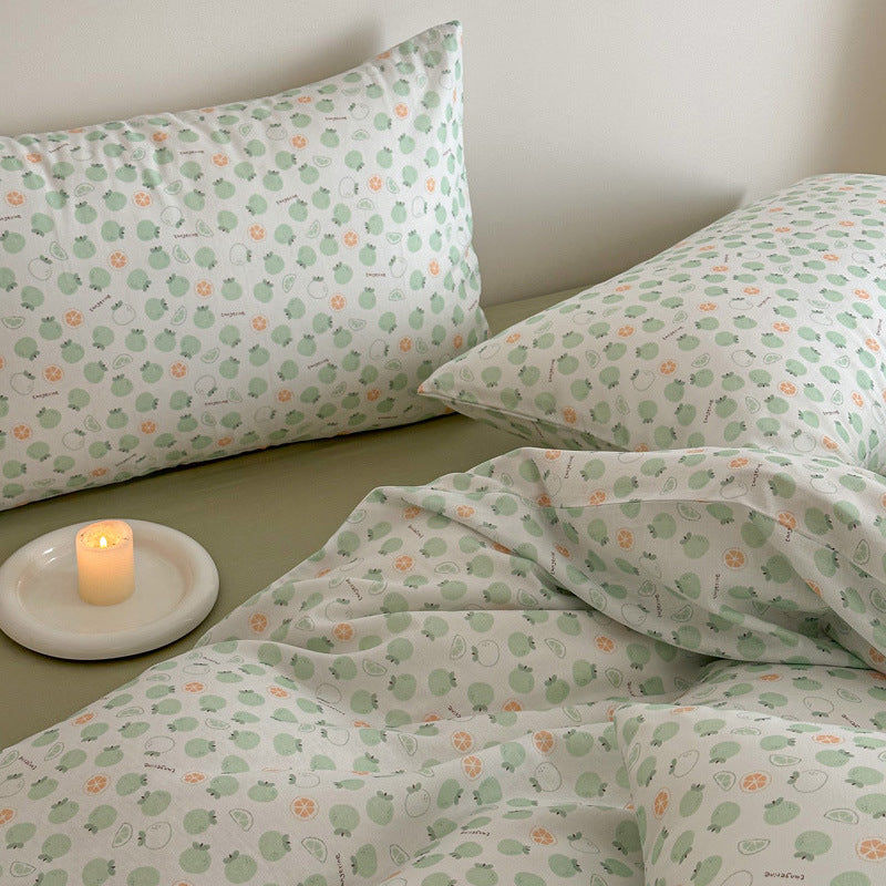 Cotton percale duvet cover and pillowcase set — product view 6