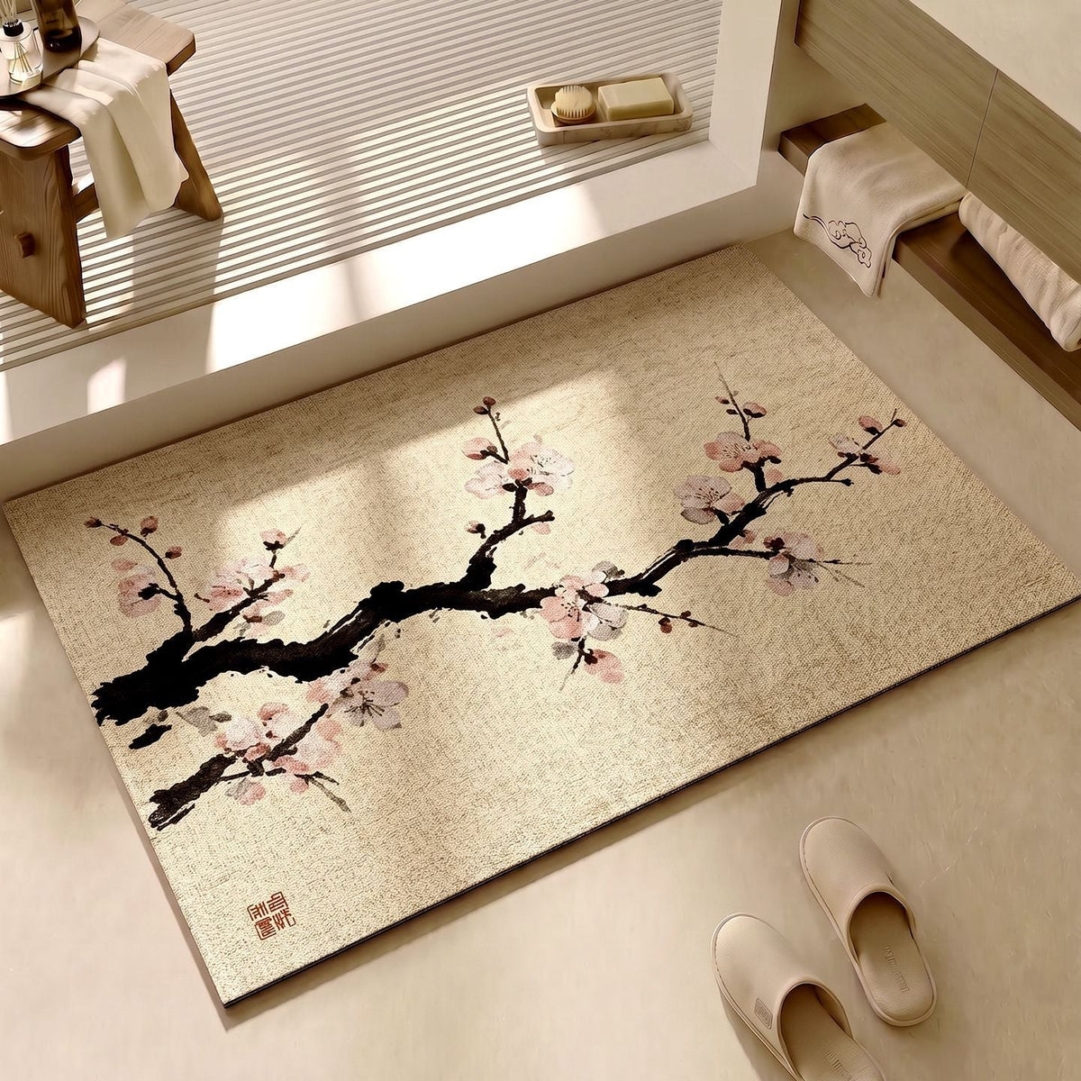 Decorative Floral Pattern Bath Mat — product view 5