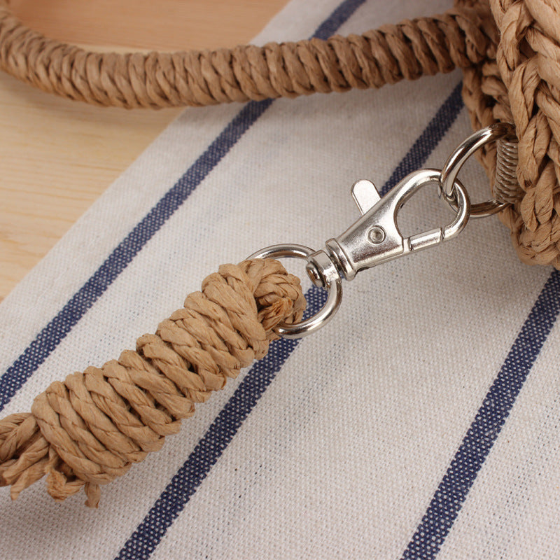 Braided tote bag with playful tassel detail LoungeYard — product view 3