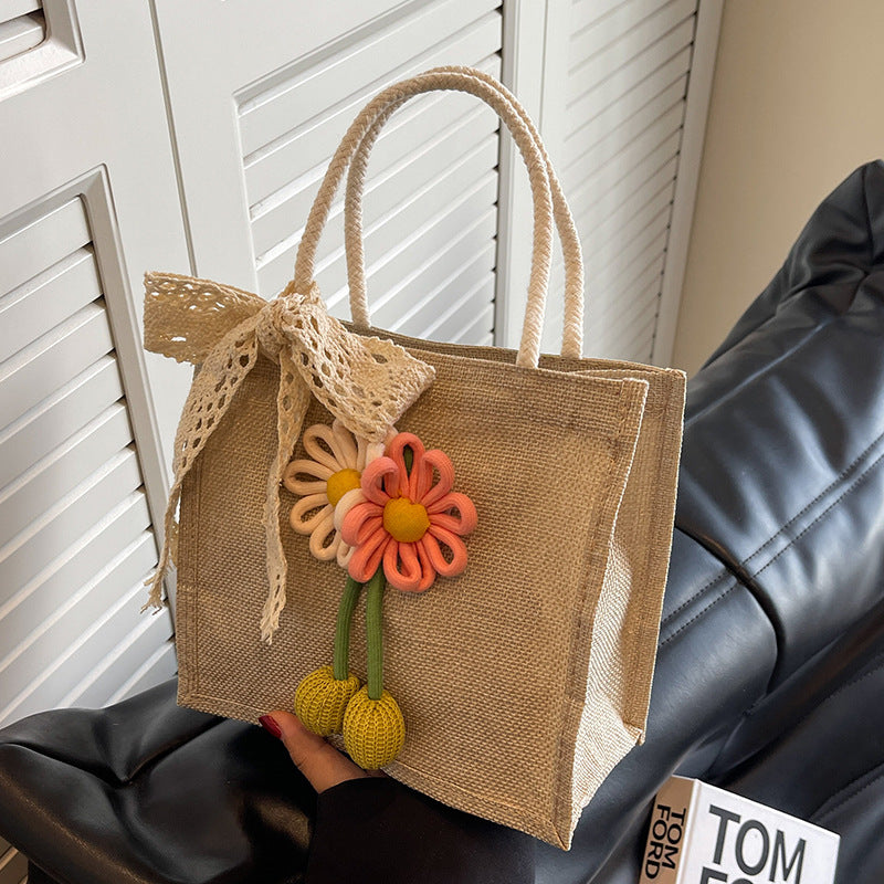 Decorative Floral Handcrafted Tote Bag — product view 6