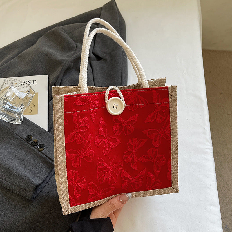 Butterfly Embroidered Fabric Tote — product view 2