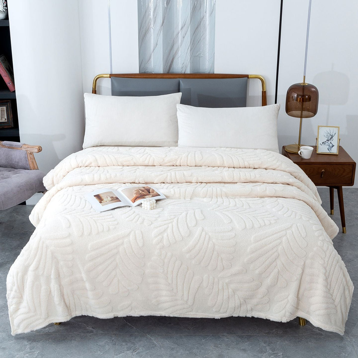 Soft Textured Plush Blanket — product view 1