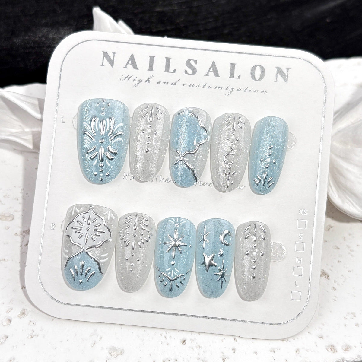 Elegant Floral-Embellished Press-On Nails — product view 5