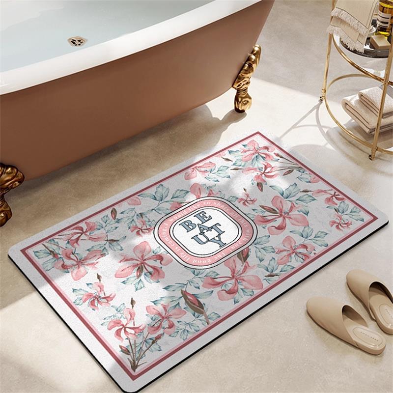 Floral Decorative Bath Mat — product view 1