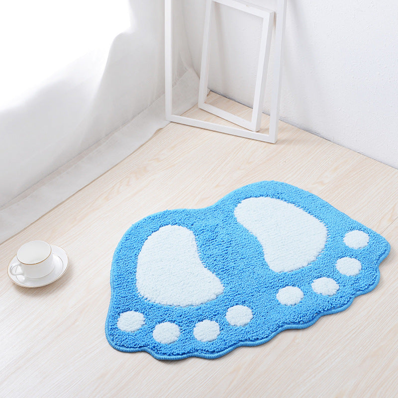 Paw Print Shaped Plush Bath Mat Bowlift — product view 4