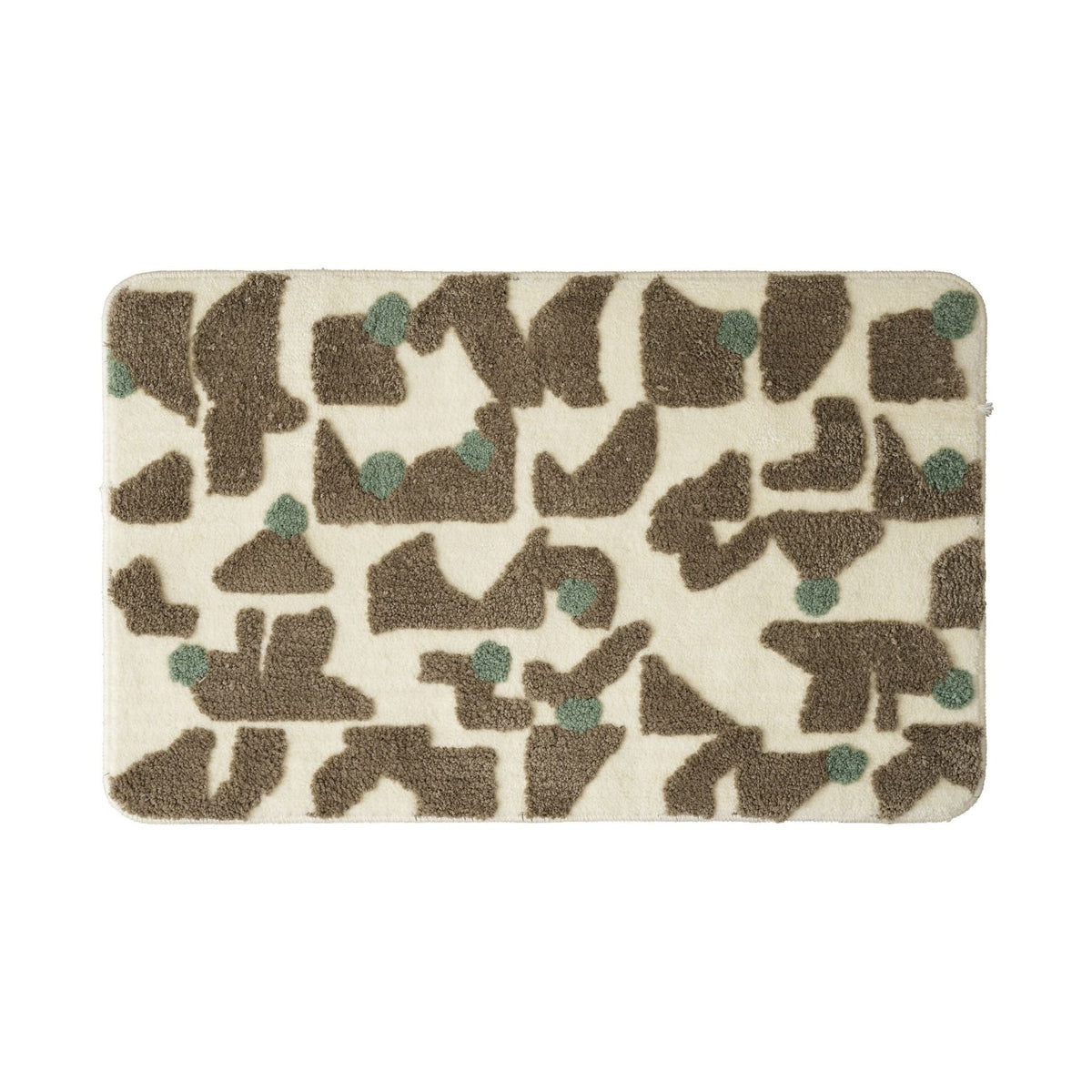 Tufted bathroom mat in abstract leopard pattern with soft high pile LoungeYard — product view 6