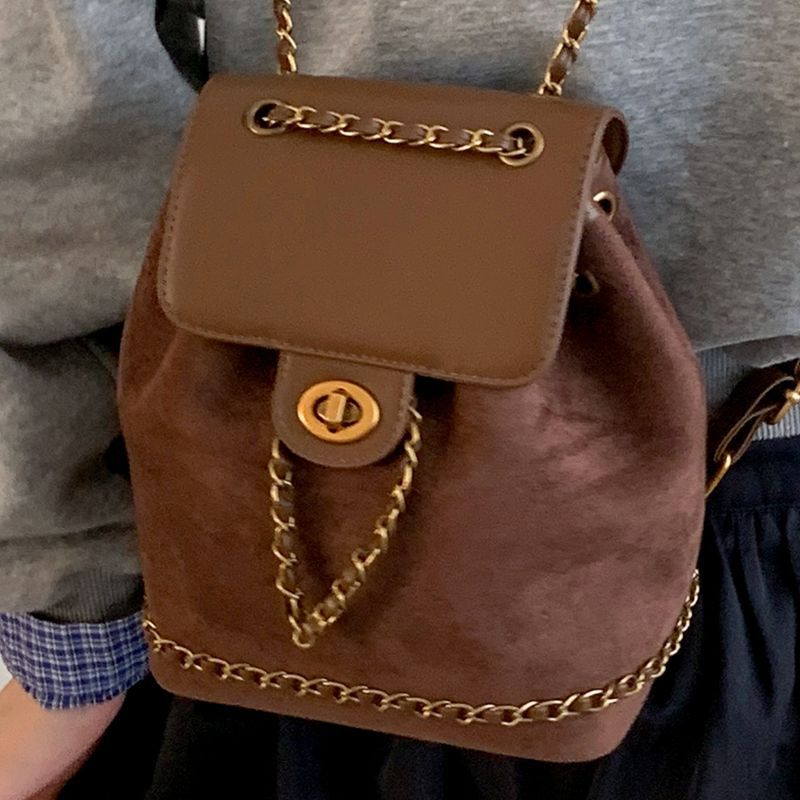 Chic Suede Drawstring Backpack LoungeYard — product view 2