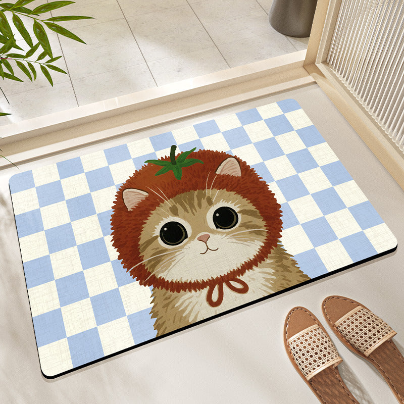 Cute Cat Print Bath Mat LoungeYard — product view 7