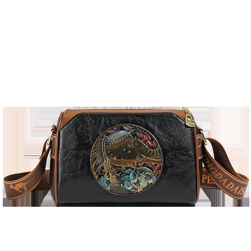 Vintage-Inspired Leather Crossbody Bag LoungeYard — product view 5