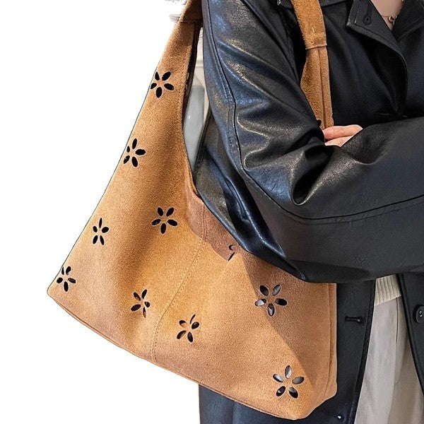 Floral Cut-Out Slouchy Tote LoungeYard — product view 5