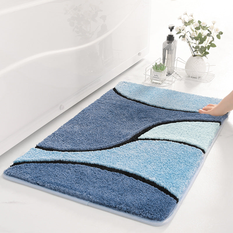 Wave Patterned Bathroom Mat Bowlift — product view 1