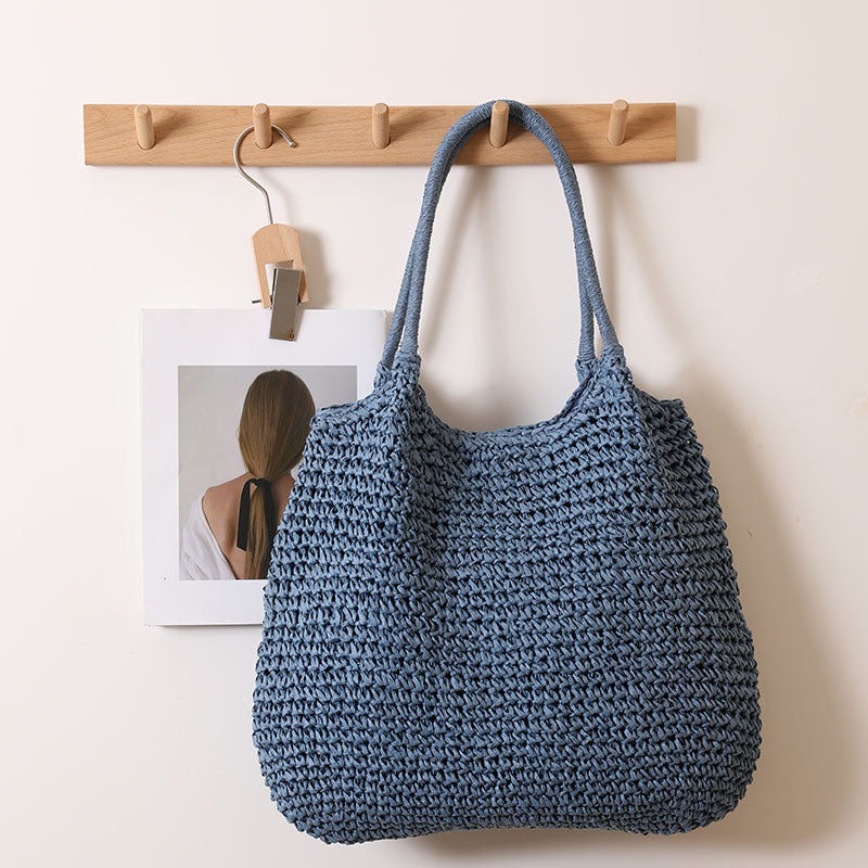 Handmade wicker tote bag with sturdy handles LoungeYard — product view 7