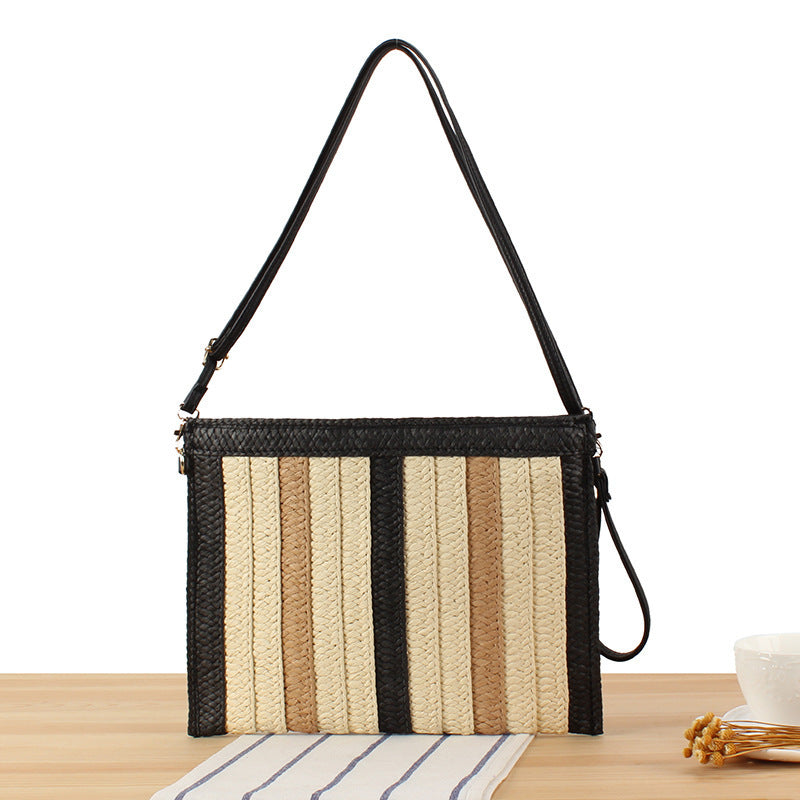 Handbag Made of Woven Material with Stylish Stripe Pattern LoungeYard — product view 1
