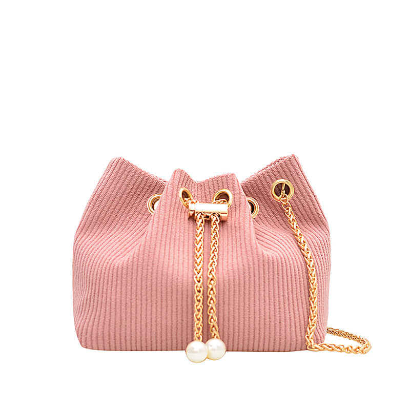 Elegant Textured Drawstring Bucket Bag — product view 5