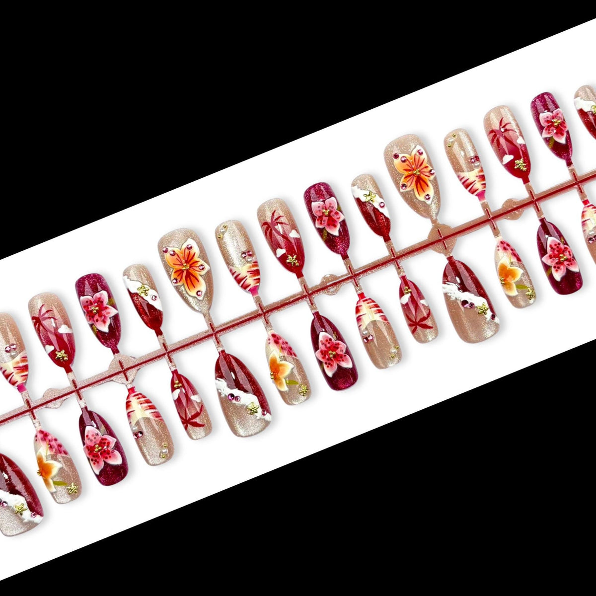 Artistic Floral-Design Press-On Nail Kit — product view 2