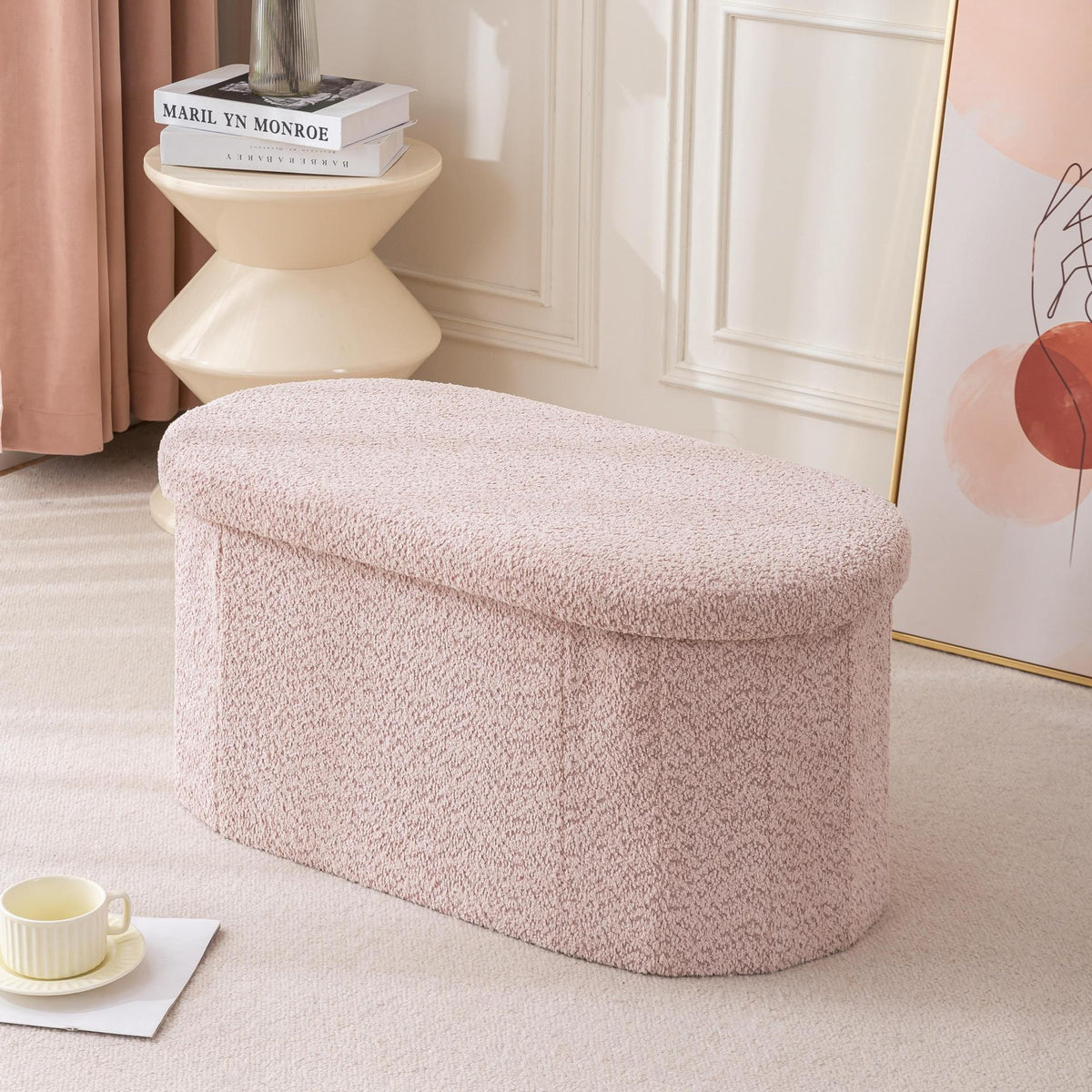 Plush Storage Ottoman Bowlift — product view 6